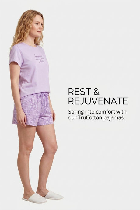 Sweet Dreams Typographic Printed Short Set - Cosmic Purple — image 4